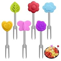 6 Stück Piekser Fingerfood Kinder,Obstgabeln Kinder Edelstahl,Kleine Gabeln,Food Picks,Spieße Kinder,Mini Gabeln für Brotdose Wiederverwendbare,Snack Obstspieße,Dessertgabeln Kuchengabeln für Gebäck