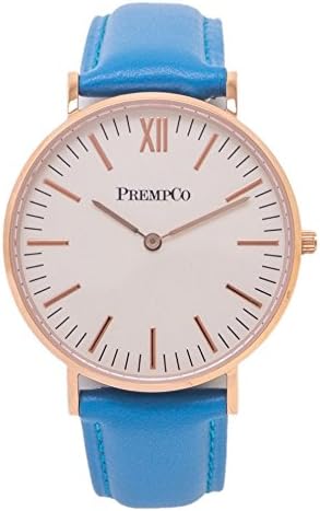 PrempCoNobel – Ladies Watch – Ivory White – Rose Gold – Quick Change Watch Wrist Band in Blue