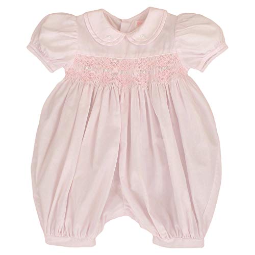 Petit Ami Baby Girls’ French Bubble with Diamond Smocking, 3 Months, Pink