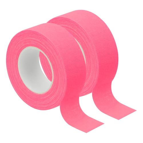 PATIKIL 1 Inch x 33 Feet Neon Gaffer Cloth Tape, 2 Roll Fluorescent Adhesive Tape Black Light Glow...