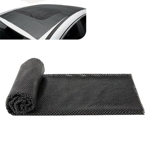 SLIMI 1 PC Car Roof Anti-slip Mat, Roof Cargo Bag Protective Mat, Roof Rack Anti-skid Soft Shell Pad, 39' x 47' Breathable Rooftop Mat, Universal Travel Luggage Rack Accessories (Black)