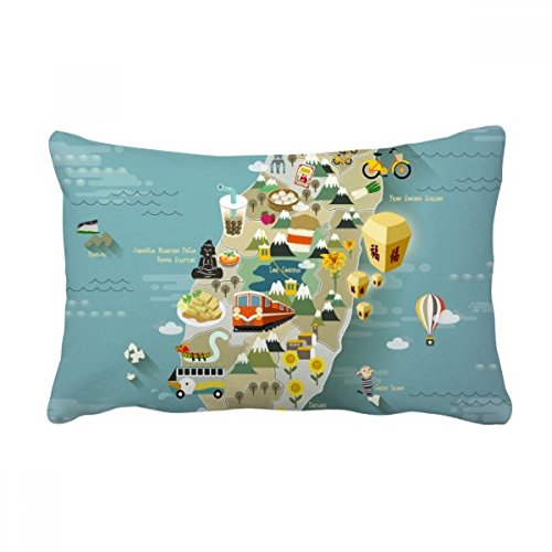 Coussin de voyage Taïwan grand format multicolore pour décoration maison