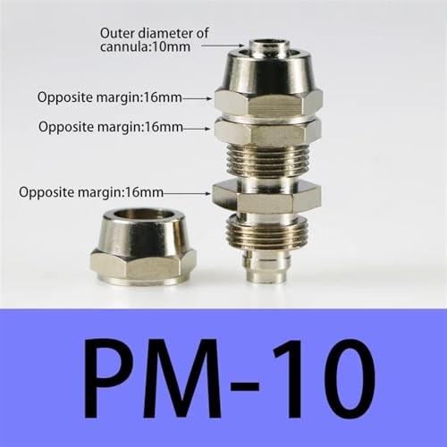 Conector neumático KL-PM10 racor de aire recto metálico de 10mm 2
