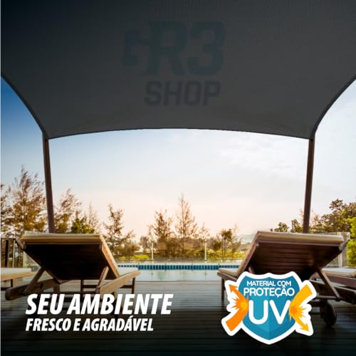LONA TELA PERGOLADO TOLDO SOMBRITE 90% SHADE JARDIM 4X3 (PRETA)