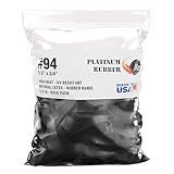 Black #94 Large Premium Outdoor Rubberbands .75 inch Extra Wide Survival, Made in USA, High Heat UV Resistant Platinum Rubber Crepe Band Approx. 105 per LB, 26 per 1/4lb (3-1/2' Long x 3/4' W) (0.50, Pounds)