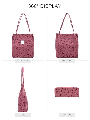 Bolso Tote de pana con gran capacidad y estilo casual miniatura 6
