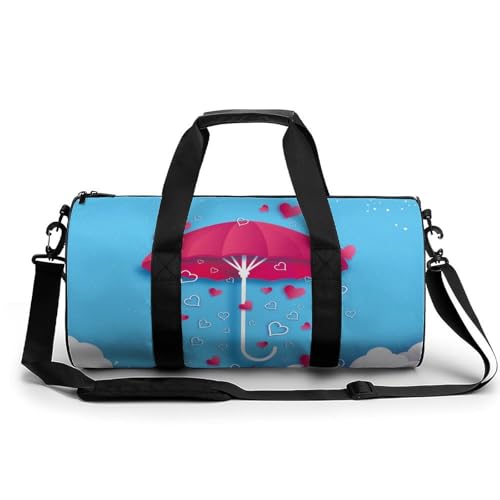 Sac de sport gym Parapluie Rouge d'amour rouge et noir duffel bag pour voyage
