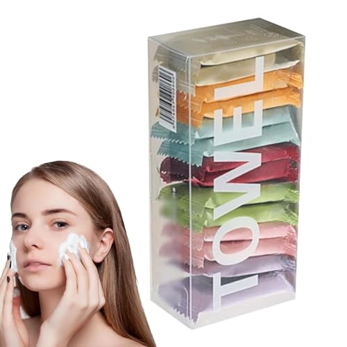 Pañuelos comprimidos, tabletas de toallas comprimidas, 14 piezas comprimidas para limpieza facial Paños de lavado facial con toallitas reutilizables de alta absorción portátiles