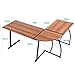 GreenForest L Shaped Gaming Computer Desk 58.1 inch, L-Shape Corner Gaming Table, Writing Studying PC Laptop Workstation for Home Office Bedroom, Bright Walnut