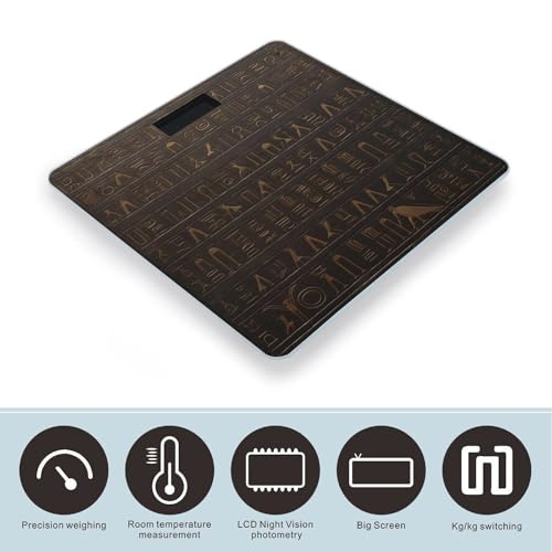 Báscula digital de baño con diseño jeroglífico egipcio antiguo miniatura 3
