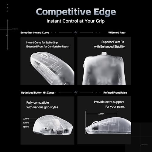 Image of ATK Blazing Sky Zero Wireless Gaming Mouse, PAW3950 Ultra Sensor, Nordic 54L15, 8k Poling Rate, 44g Lightweight, Wired /2.4G (Zero, Frosted White)