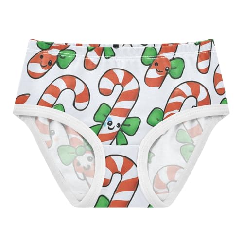Christmas Candy Canes All Seasons Girls' Panties Organic Underpants for Toddlers in Sizes 2T,3T, 4T, 5T, 6Y and 8Y