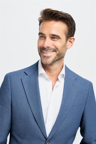 Veste été décontractée chic blazer bleu chevrons pour terrasse