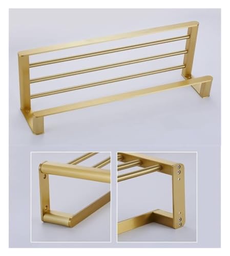 Toallero de baño de aluminio cepillado montado en pared 4