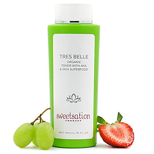 Sweetsation Therapy Tres Belle Organic Toner with AHA & Skin Superfood, 6oz