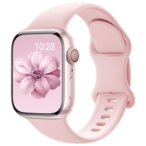 Sport Silicone Band Compatible with Apple Watch Bands 40mm 38mm 41mm 44mm 45mm 42mm 49mm Women Men Soft Wristband Waterproof Replacement Sport Strap for iWatch Bands Series 9 8 7 6 5 4 3 2 1 SE Ultra