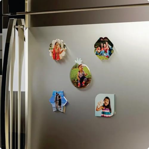 Image of Custom Photo Fridge Magnet, Acrylic, 3 x 3 Inch, 3mm Thick (Set of 2) Crystal Finish Fridge Magnet | Best for Gifting | Best for Home and Office Gifting with Customization