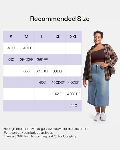 Image of Women's Sports Bra Wirefree Adjustable Medium-High Support Everyday Wear for Large Bust Plus Size with Removable Pads
