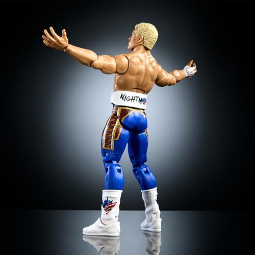 Mattel WWE Top Picks Elite Action Figure & Accessories Set, “The American Nightmare” Cody Rhodes 6-inch Collectible with Swappable Hands, Ring Gear & 25 Articulation Points by Mattel - Used condition - Image 5