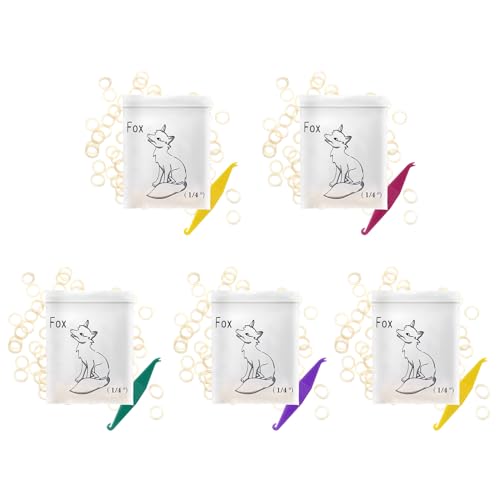 Annhua Lot de 500 élastiques dentaires orthodontiques en caoutchouc avec 5 placeurs, orthodontiques en caoutchouc pour dents tordues, appareils dentaires, etc. (renard 0,6 cm, 99,2 g)