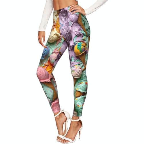 Leggings de helado de muchos colores con diseño elástico y ligero