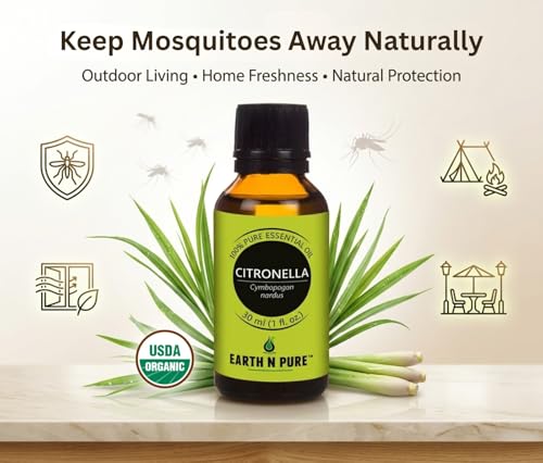 Image of Earth N Pure Citronella Essential Oil | 100% Pure & Natural | Steam Distilled & Undiluted | Outdoor Freshness, Home Fragrance & Aromatherapy | Vegan & Cruelty-Free | 250ml