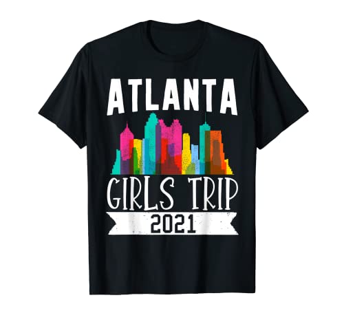 Viajero Vuelo Vacaciones Atlanta Girls Trip 2021 Acuarela Camiseta