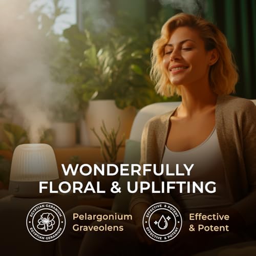 Image of 100% Pure Egyptian Geranium Essential Oil - 0.34 Fl Oz - Egyptian Geranium Oil for Hair, Skin, Diffuser, Aromatherapy & DIY Candle Making Scent