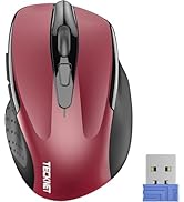 TECKNET Souris sans Fil, 2.4G Souris Optique avec 2600 DPI, Souris Ergonomique pour Ordinateur Po...