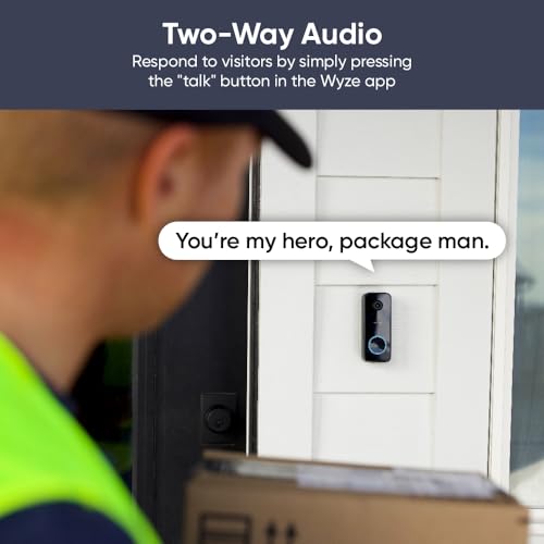 WYZE Video Doorbell v2: 2K Video, Two-Way Audio, Night Vision, Alexa & Google Assistant Compatible, Weather Resistant