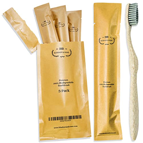 10 Best Biodegradable Toothbrushes for Eco-Friendly Smiles 8 Bleeker and Rowe Biodegradable Toothbrushes (Pack of 3)