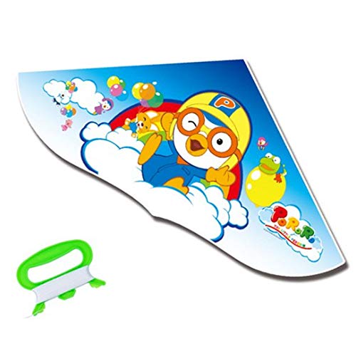 BNC Pororo Triangle Kite, for Kids Easy to Fly Cartoon Pororo Character, Toy Korean Traditional Kite Set, Made in Korea