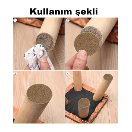 Pacific Mobilya Keçesi,Kendinden Yapışkanlı Zemin Koruyucu Kahverengi (Çap 20mm)
