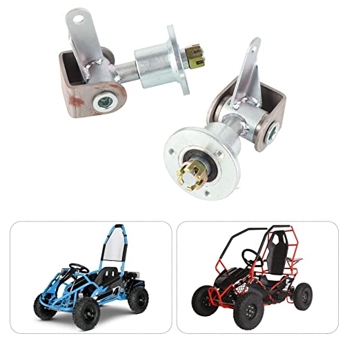 Front Wheel Hub 17mm 3 Stud Steering Knuckle Spindle with Bearing Flange for 5in Tires 6mm Studs, Direct Replacement for Go Kart ATV Quad Bike