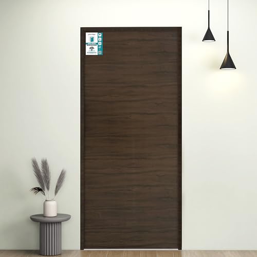 Image of Plantex WPC Doors for Bathroom (25 mm - Thickness) /Termiteproof Bathroom Door /2.25x6.5 Feet Wooden Finished Door for Home /Balcony /Office /Kitchen, Density-550 (27x78 inch,19.5 kg- Charcoal Oak)