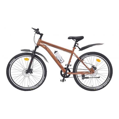 Image of playR Stallion Cycle 27.5 Inch 21 Speed Front Wheel Shock Abs Front and Rear Disc Brake Chestnut Brown Mountain Bike for Durable City & Outdoor Cycle Men & Women