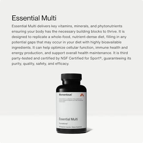 Momentous Essential Multivitamin for Women & Men - Complete Vitamin & Mineral Complex for Athletes & Wellness Enthusiasts - GMO-Free, Gluten-Free, 30 Servings - Image 5