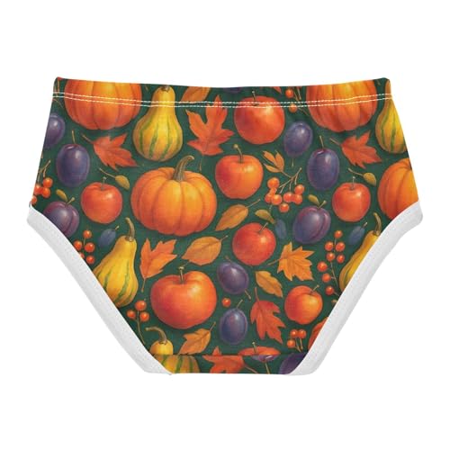 Joisal Cotton Girls Underwear Toddler Colorful Autumn Harvest Pumpkins Little Girl Panties Stylish Kids Undies Briefs 2t2