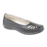 Boulevard Zapatos casuales de verano perforados para mujer, Black, 40 EU