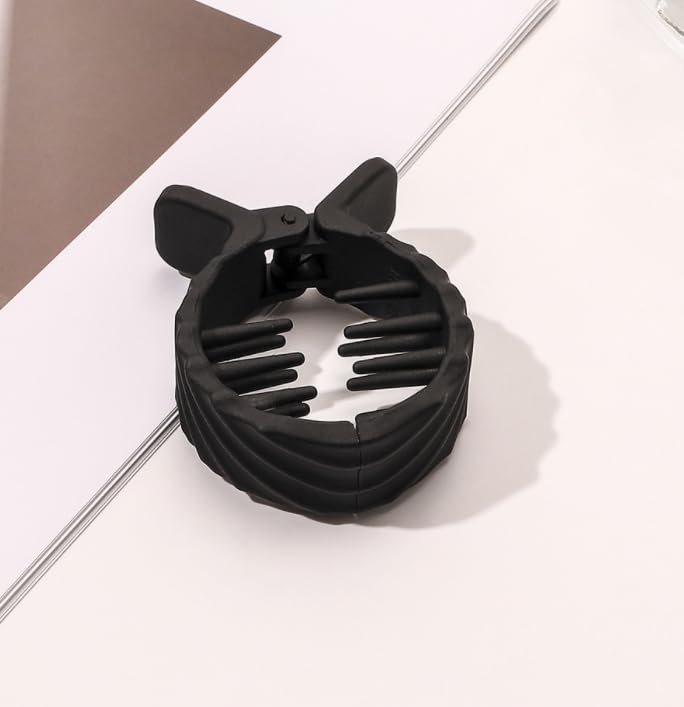 Miniatura 4 de 2 pinzas para el pelo de cola de caballo alta, con hebilla de cola de caballo mate, pinzas para el cabello redondas, dentadas pequeñas, mate,