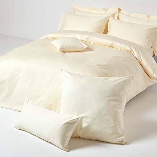 HOMESCAPES 1000 Thread Count Egyptian Cotton Cream 40 x 40 cm Pillowcase Euro Size Luxury Pillow Case, Square (40 x 40 cm) - Pack of 1 - Image 4