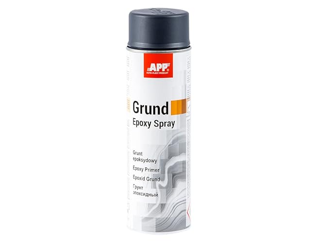 AUTO-PLAST PRODUKT APP Epoxy Grund Spray | Apprêt époxy en bombe | Primaire antirouille metal, aluminium, acier | Apprêt antirouille - protection contre la corrosion | Gris foncé | 500 ml - Gris foncé