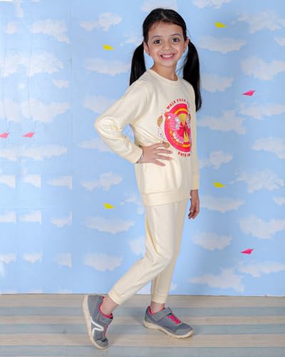 Image of The Mom Store Kids Sweatshirt With Joggers Set| Cotton With French Terry | Cute Prints | Warm | For Boys & Girls | Trendy Winter Sets For Kids | Hoodie And Sweatpant Set
