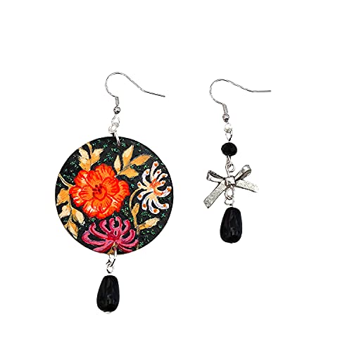 Boucles d'oreilles légères en bois et argent hypoallergénique pour femmes