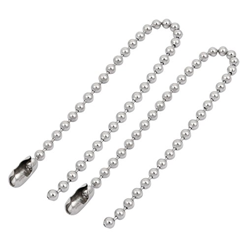 Aexit 2pcs 304 Lighting fixtures and controls Stainless Steel Clasp Ball Chain Keychain Silver Tone 4mm Dia 20cm Length