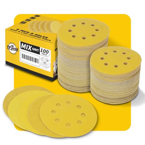 125mm Sanding Discs 100PCS - Mixed Grits for Random Orbital Sander