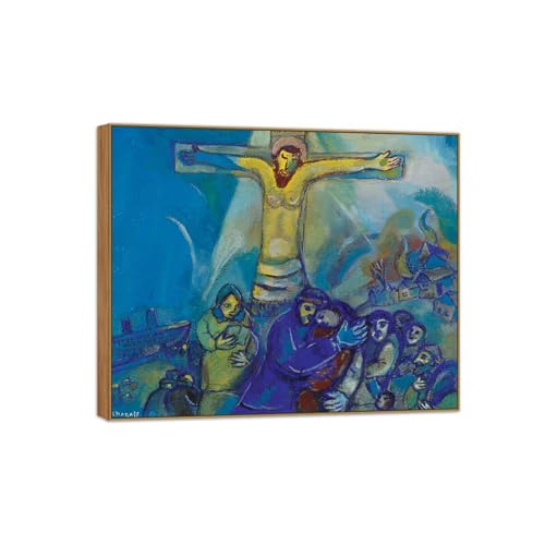 Impression sur toile avec cadre en bois OZPWBVY tableau murale décoration salon jaune 30x35