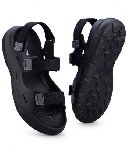 Image of KOBURG Alaska Sports Sandals for Men | Thick Sole Lightweight Casual Floaters | Non-Slip Outdoor Walking Sandals with Double Straps Extra Soft Slide | EVA Sole KS-284