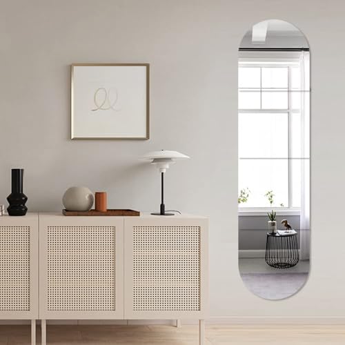 Image of Full Body Length Mirrors for Walls Acrylic Plexiglass Mirrors Wall Mounted Frameless Square Makeup Large Long Mirror for Home Workout Hallway Mirror (12x12 inch)