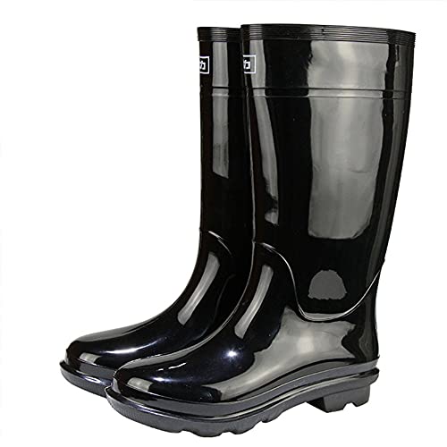 LYzpf Botas de Agua Hombre Espesar Boots Lluvia Acogedor Impermeable Antideslizante Resistentes Botines Adulto Footwear por Jardín al Aire Libre,High,43 Cover